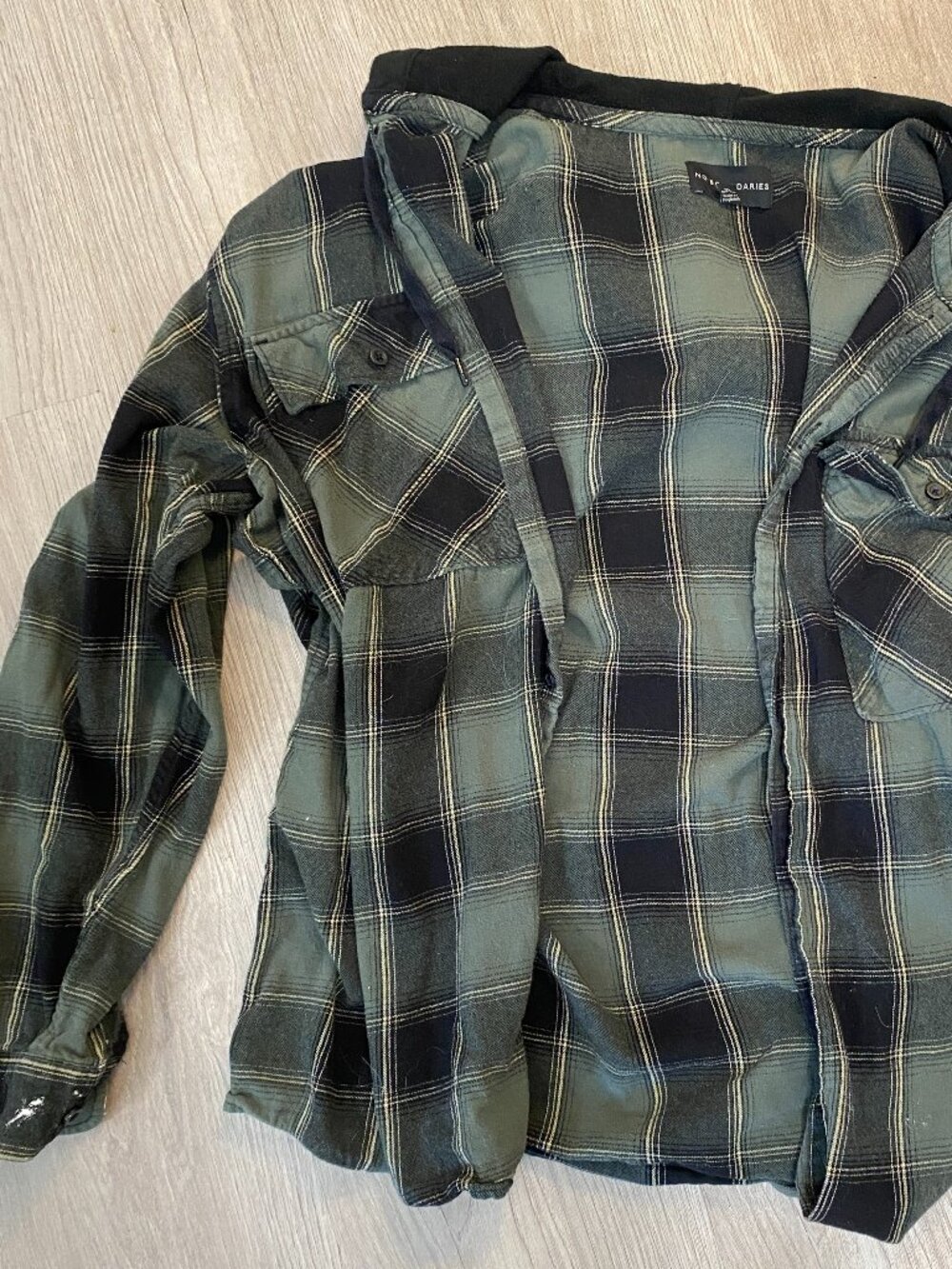 Army Green Flannel Hoodie